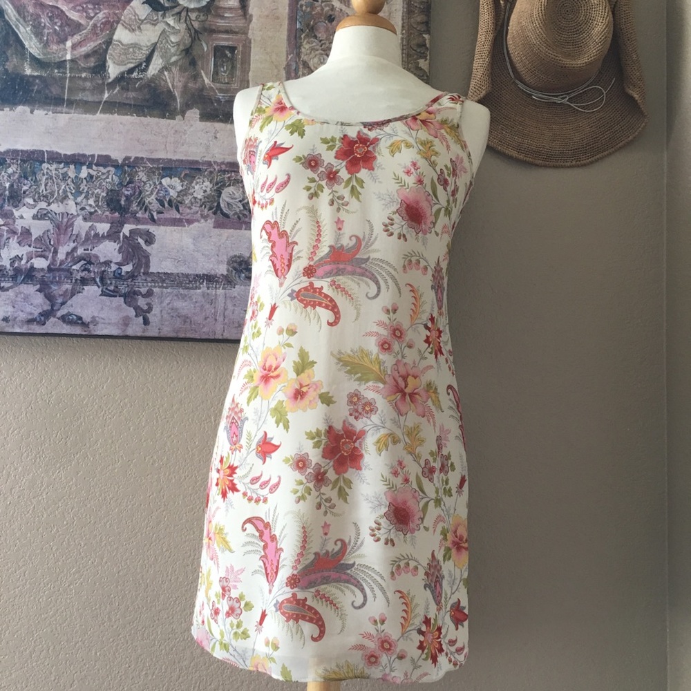 ANN TAYLOR PETITES Paisley Floral Shift Dress 4P